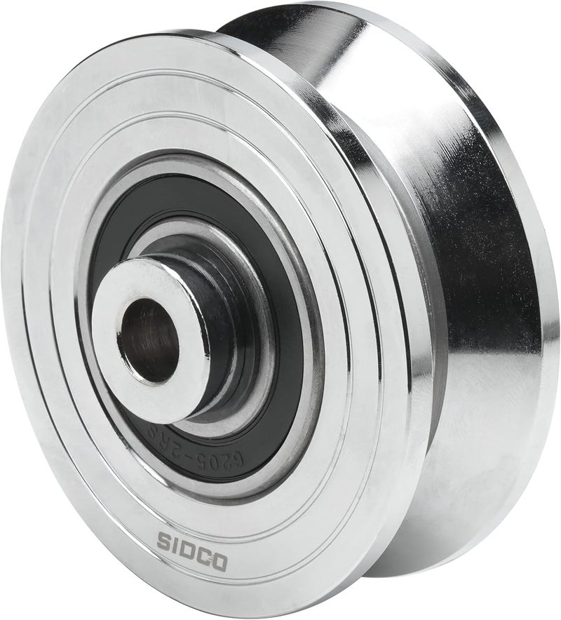 Sidco Supply 4 Inch V-Groove Wheel - Solid Steel - Sliding Gate Wheel – Heavy Duty –Track Wheel - Metal Gate Wheel - Inverted V Shape Wheel for Slide Gates with Bolt V Groove Caster Wheel for Gate - Image 1